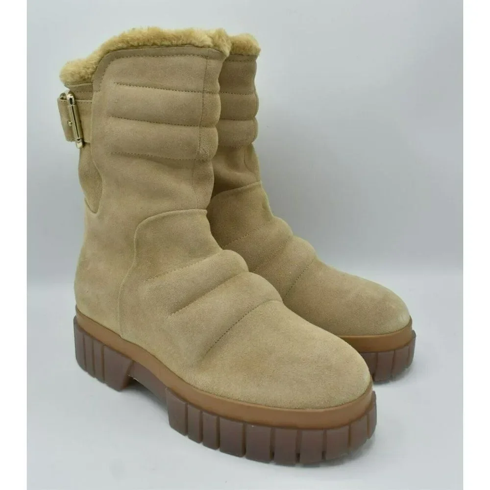Free People Womens EUR 40 US 10 Fable Faux Fur Sand Suede Platform Winter Boots‎